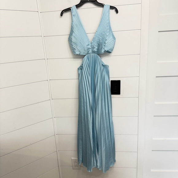 Abercrombie & Fitch Blue Giselle Pleated Cutout Maxi Dress Medium 36232 - Picture 5 of 15